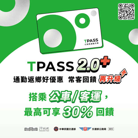 懶人包1_TPASS 2.0 通勤返鄉好優惠常客回饋 再升級 搭乘公車/客運, 最高可享30%回饋