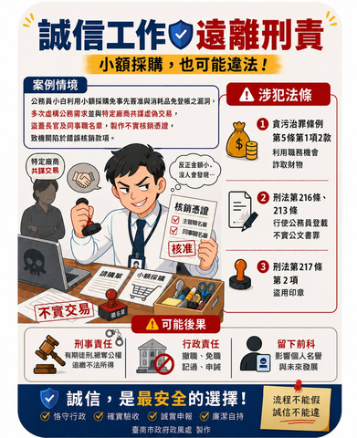圖卡2- 誠信工作  遠離刑責