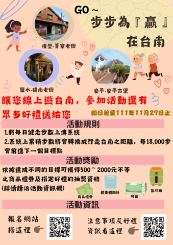 「GO-步步為『贏』在台南」活動海報